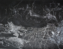 <i>Estocolmo-Bogotá.</i> Óleo sobre lienzo. 95 x 117 cm. 2012.