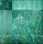 <i>Díptico: Pasto peinado</i>. Óleo sobre lienzo. 2(80 x 60) cms. 2003. 