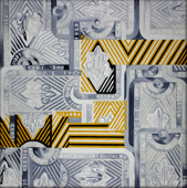 <i>Tráfico</i>. Óleo sobre lienzo. 70 x 70 cms. 2003.