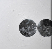 Serie Polo a tierra: Cartografías No.2. Óleo sobre lienzo. 100 x 50 cms. 2009.